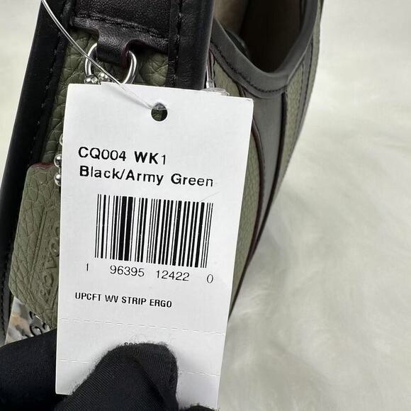 Coach Ergo Bag Wavy Stripe Upcrafted Coachtopia Leather In Army Green CQ004 NWT - Picture 8 of 8